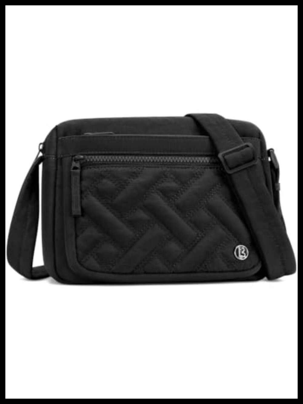 Quilted Nylon Puffer Crossbody Bag Small Lightweight Multi Pocket Purse